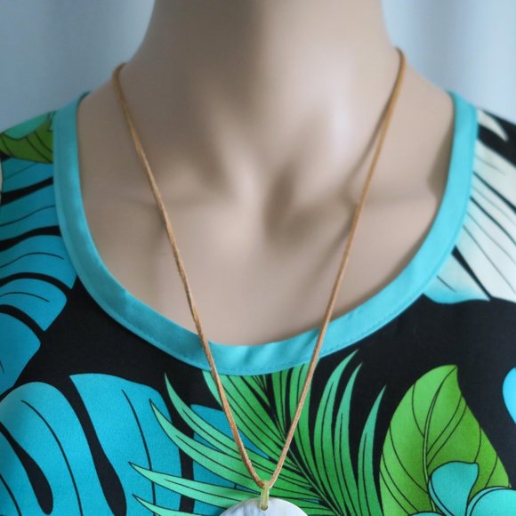 Hawaiian Plumeria Blue - Tropical Polynesian pullover top Cover-up Shirt Travel - Picture 2 of 5